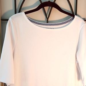NWT Nautica White 3/4 Sleeve Top M